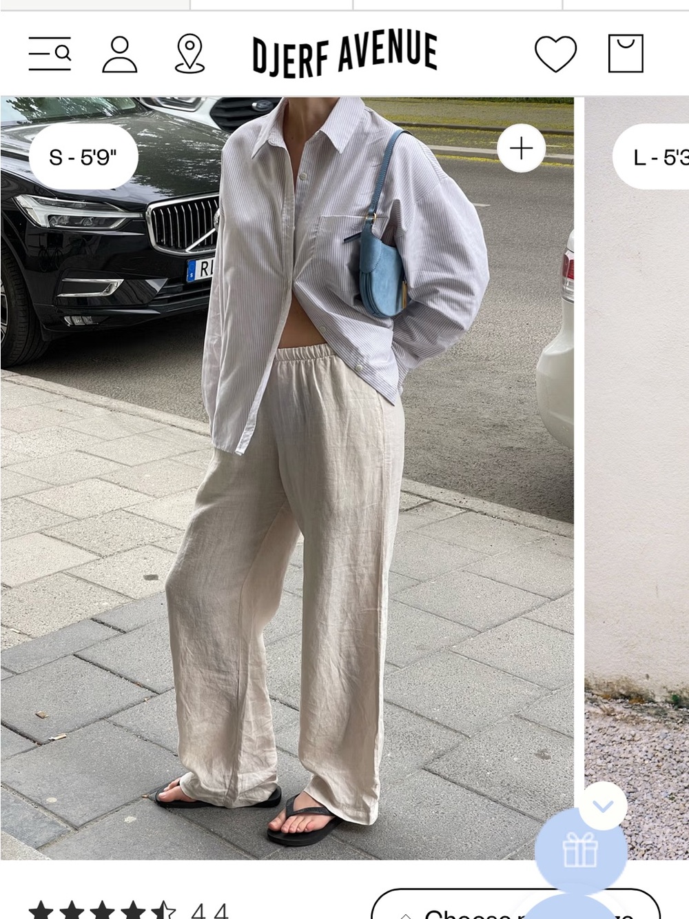 Djerf Avenue Natural/Cream Wide-Leg Linen Pants